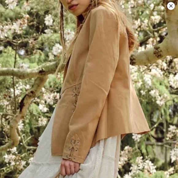 ✨ SALE Free People Savanna Vegan Suede Jacket Beige - Picture 1 of 6